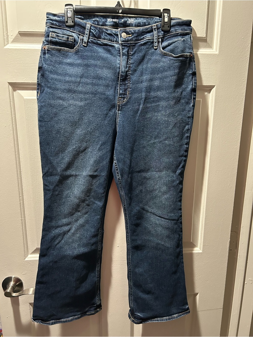 Old Navy Women’s Dark Wash Higher High Rise Flare Jeans w/ Secret Smooth Pockets